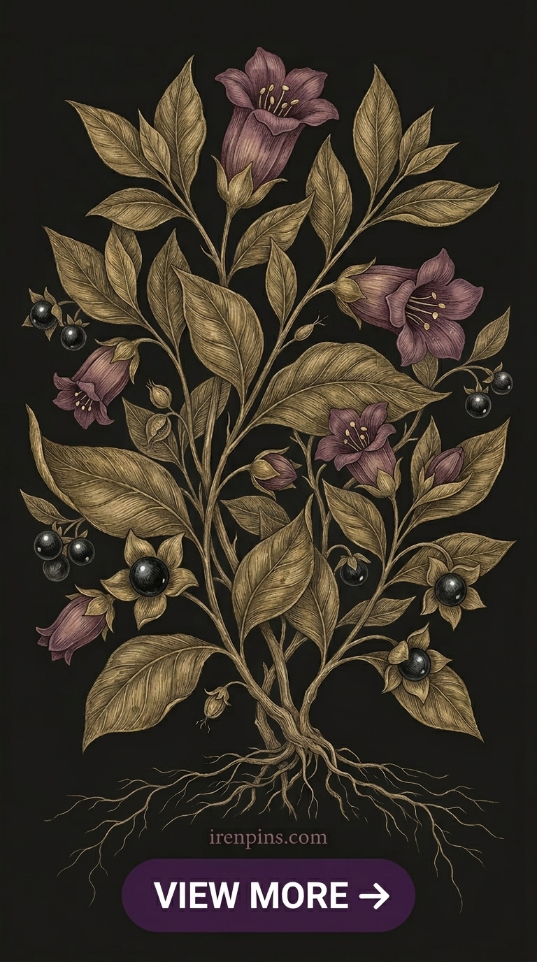 botanical dark aesthetic elegant floral drawing black background printable