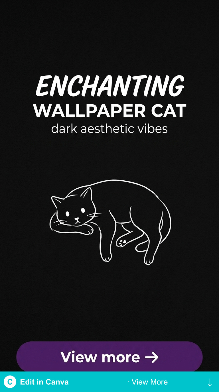 wallpaper cat dark aesthetic forest moody illustration