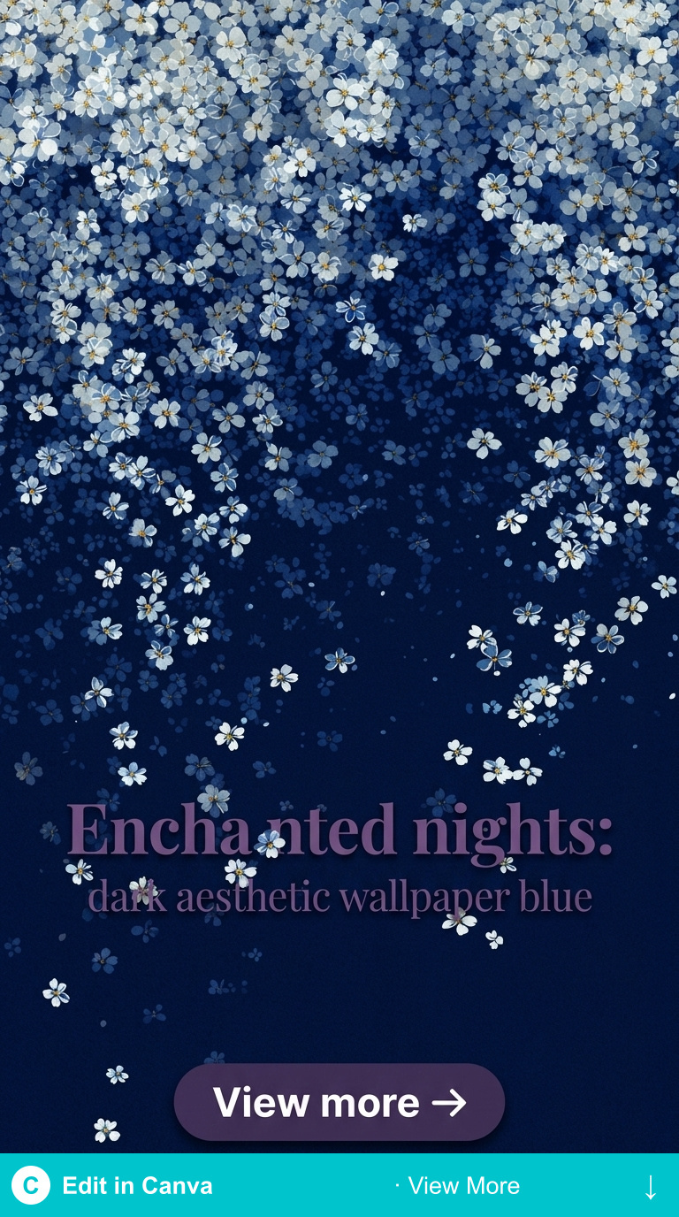 dark aesthetic wallpaper blue floating flowers mysterious digital