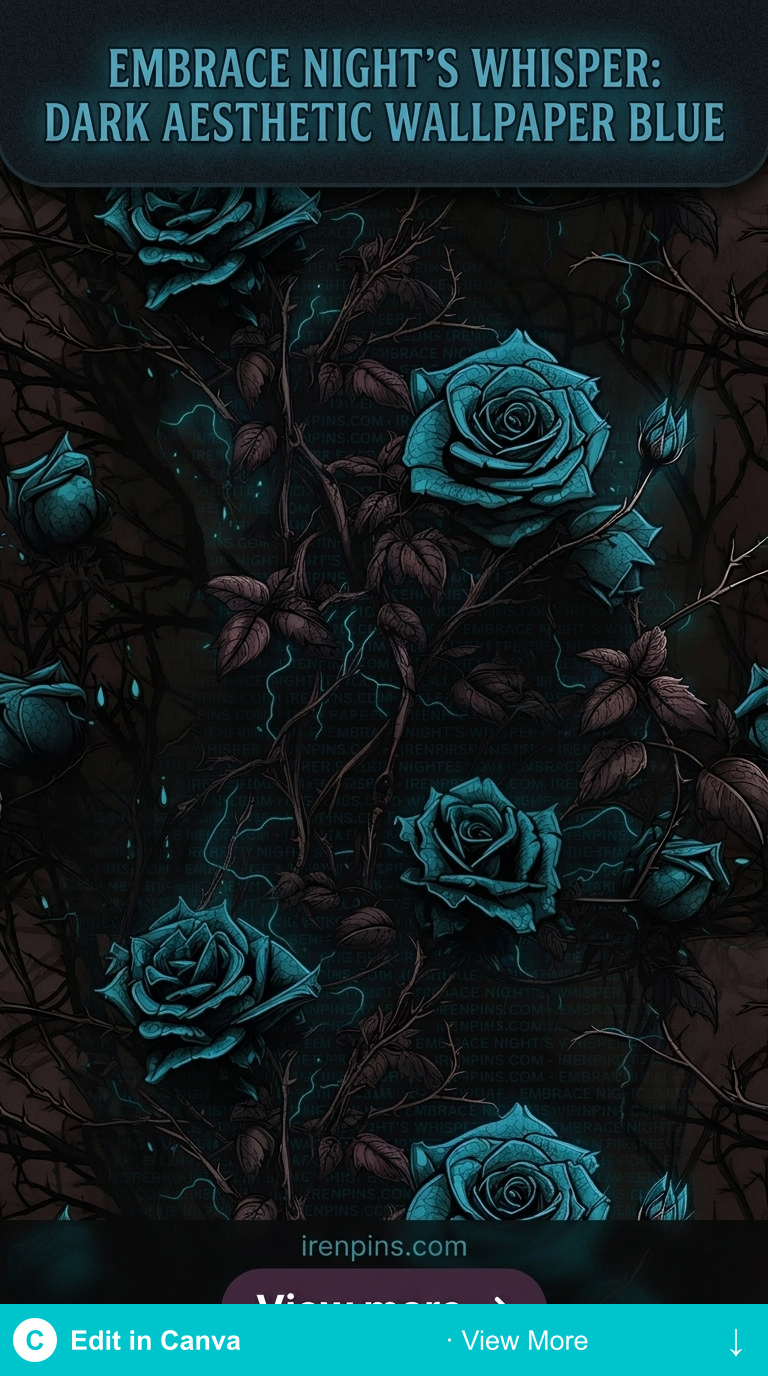dark aesthetic wallpaper blue mystical roses dark elegance