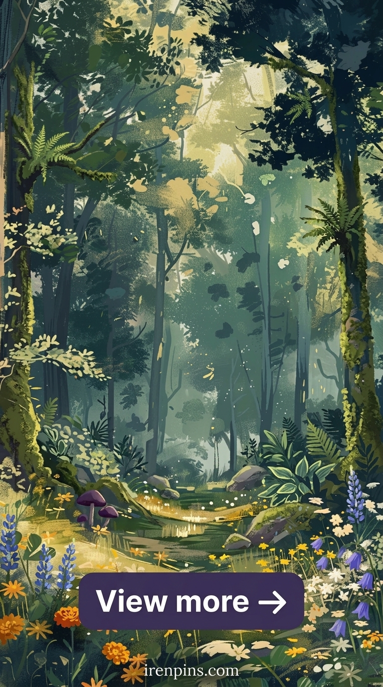 dark forest aesthetic enchanted woodland digital background printable