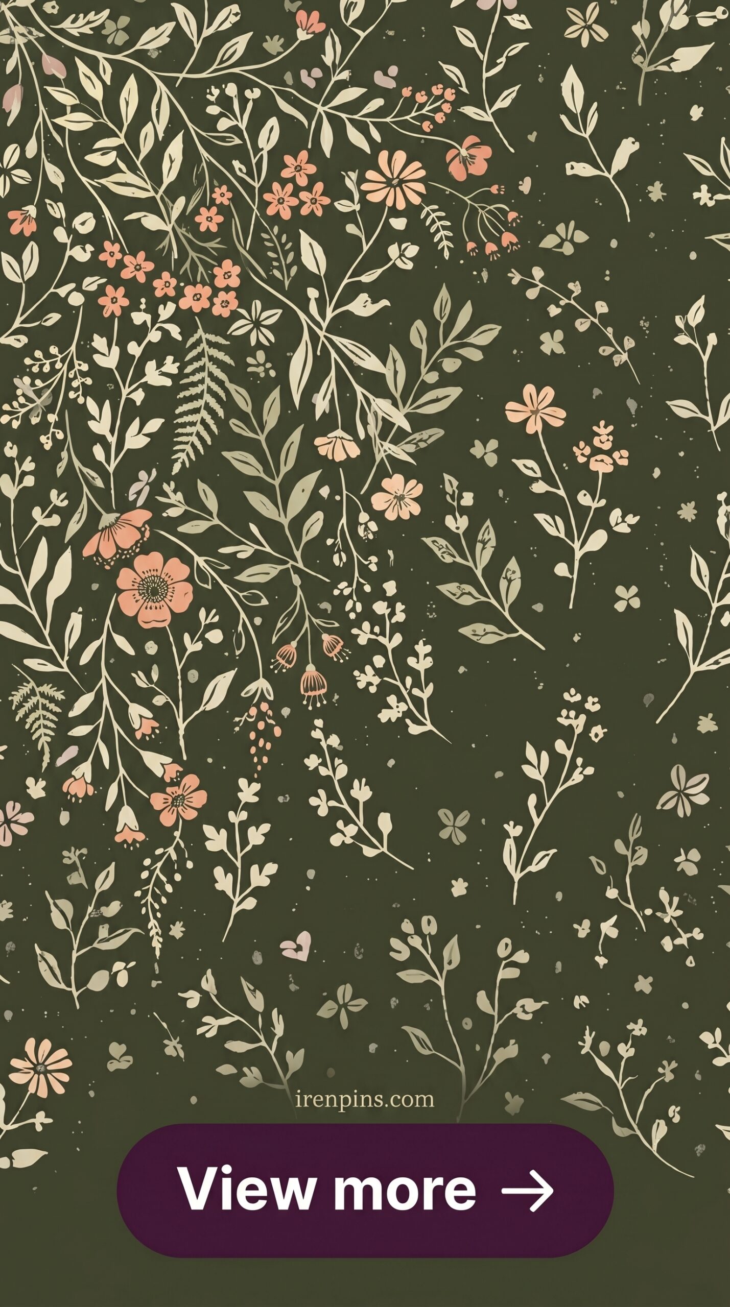 dark green seamless pattern elegant floral wallpaper design printable editable
