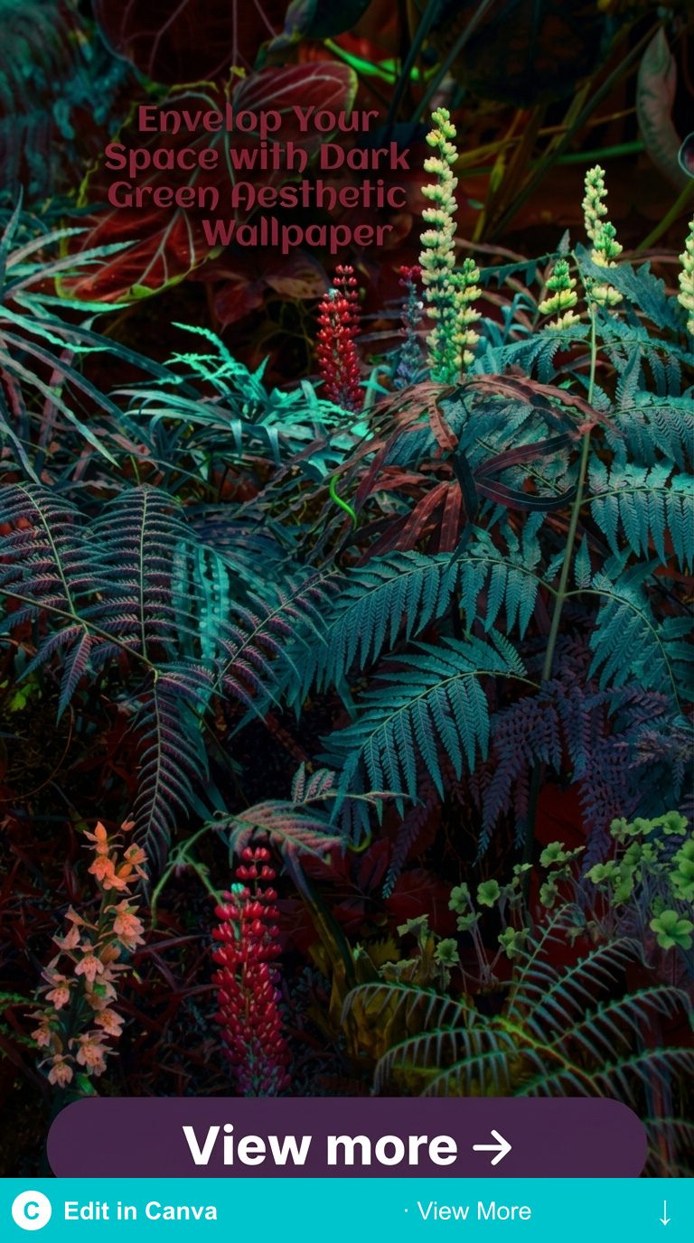 dark green aesthetic wallpaper forest botanical moody digital art