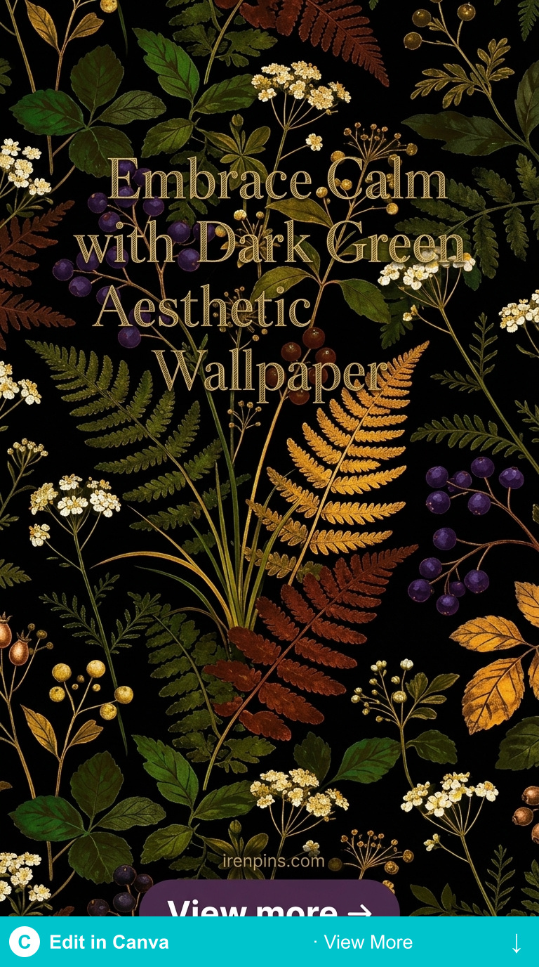 dark green aesthetic wallpaper deep green moody cottagecore