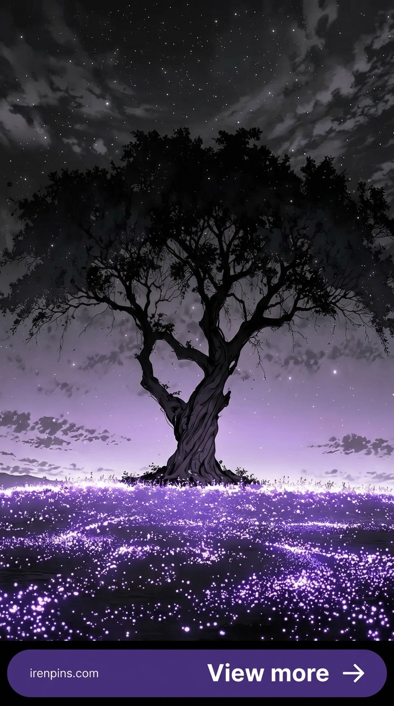 dark forest wallpaper night sky leafless tree digital background