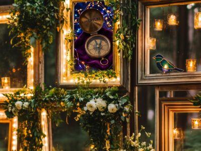 mystical forest photography lighted frames flowers greenery overlay printable