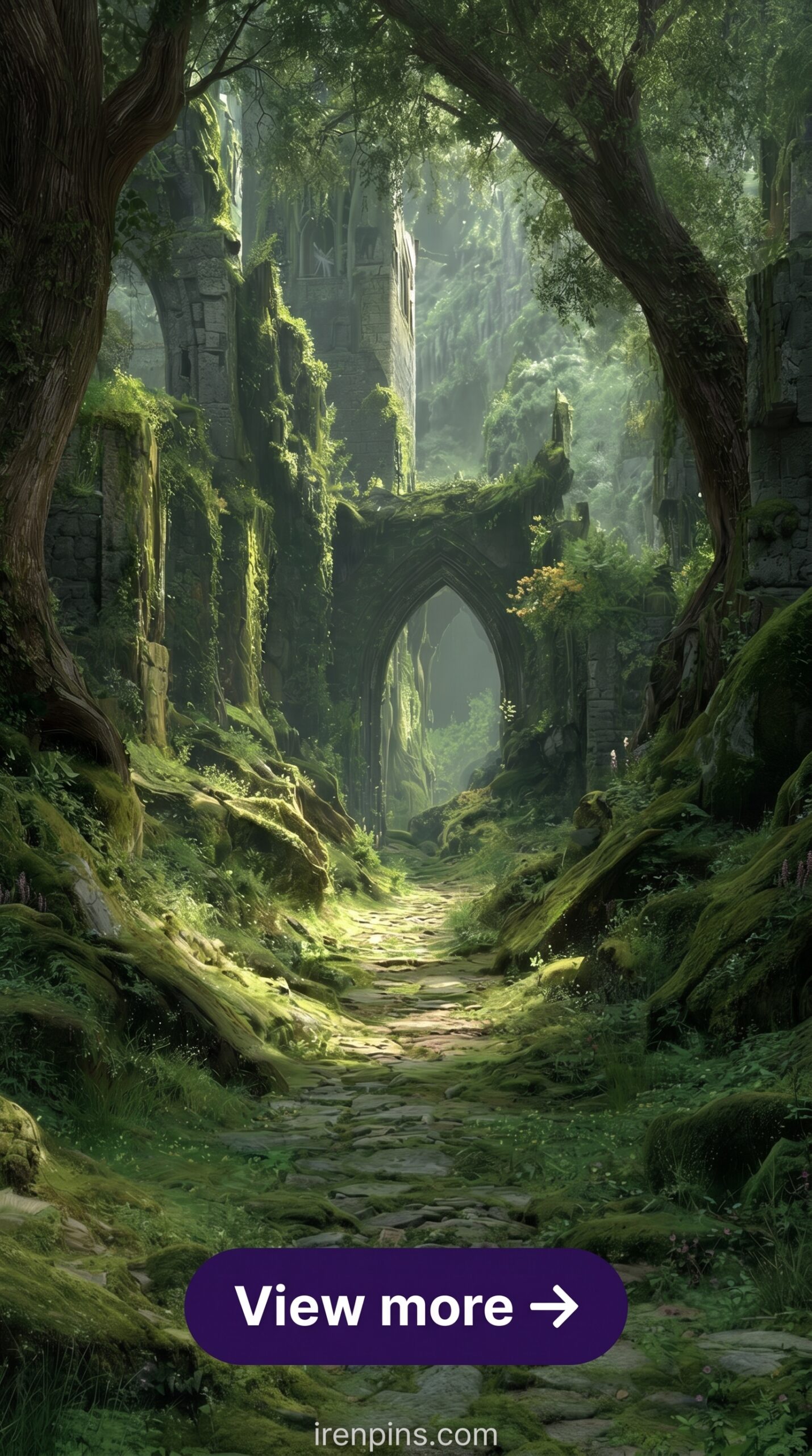 mystical forest photography mossy path overlay PNG photo composite printable